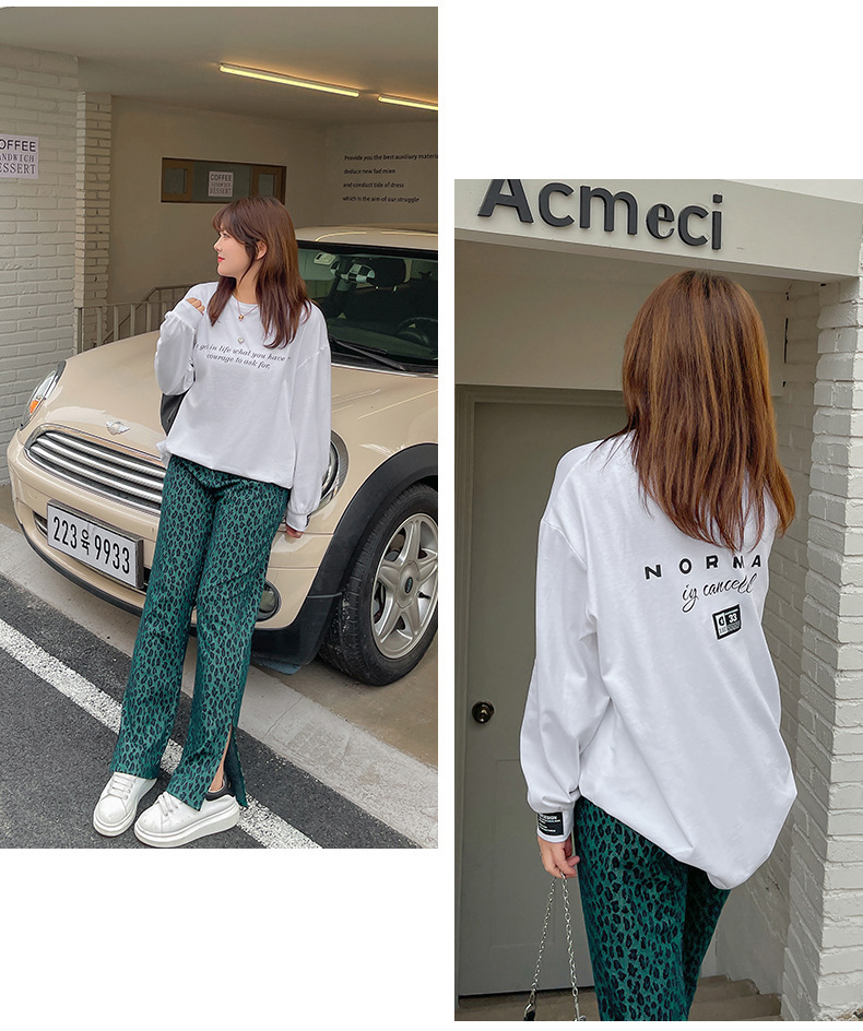 大きいサイズ レディース ハートチャームラウンドネックプリント長袖スウェットTシャツ LL 3L 4L 5L