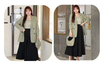 大きいサイズ レディース ダブルブレストカジュアルジャケット LL 3L 4L 5L