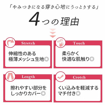 大きいサイズ レディース 裾レース股ずれ防止3分丈パンツ F フリーサイズ(LL-5L)