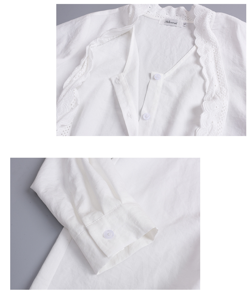 大きいサイズ レディース レースリボンフレンチホワイトブラウス LL 3L 4L 5L