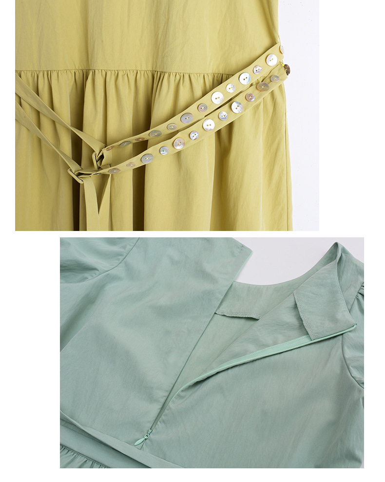 大きいサイズ レディース ラウンドネックダブルベルトカジュアルワンピース LL 3L 4L 5L