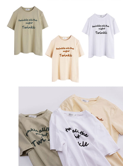 大きいサイズ レディース 英字ロゴプリントの半袖ラウンドネックTシャツ LL 3L 4L 5L