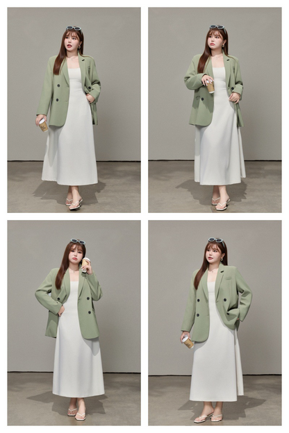 大きいサイズ レディース ダブルブレストカジュアルジャケット LL 3L 4L 5L