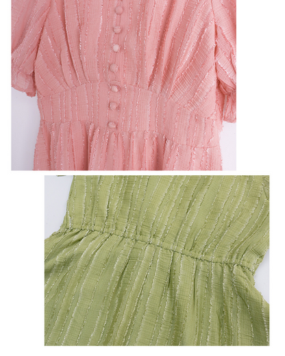 大きいサイズ レディース Vネックフリルシフォンプリーツワンピース LL 3L 4L 5L