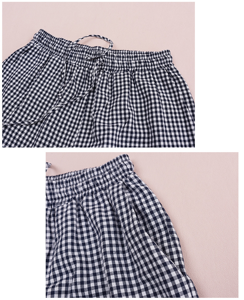 大きいサイズ レディース レースチェック柄ワイドレッグパンツ LL 3L 4L 5L