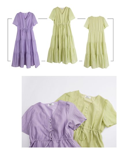 大きいサイズ レディース Vネックジャガードロングワンピース LL 3L 4L 5L