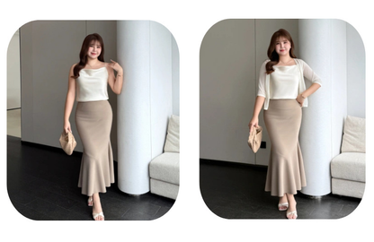 大きいサイズ レディース ボディコンフィッシュテールスカート LL 3L 4L 5L