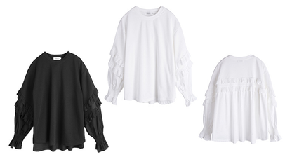 大きいサイズ レディース レースフリルカジュアルスウェットシャツ LL 3L 4L 5L