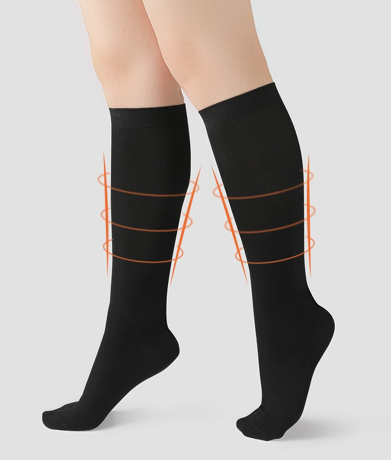 大きいサイズ レディース スリムフィット着圧ハイソックス F フリーサイズ(LL-5L)