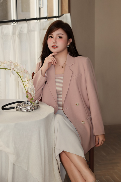 大きいサイズ レディース ダブルブレストカジュアルジャケット LL 3L 4L 5L