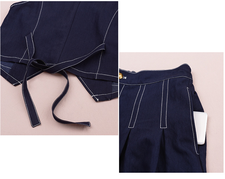 大きいサイズ レディース ネイビーブルーデニムツーピース（ベスト＋スカート） LL 3L 4L 5L