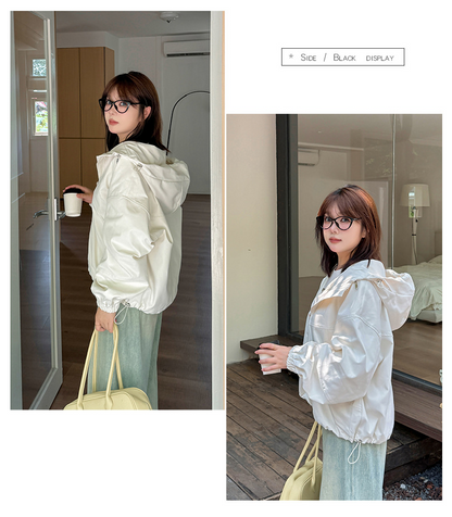 大きいサイズ レディース フード付きハイカーゴダブルジッパージャケット LL 3L 4L 5L