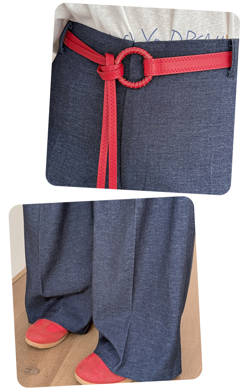 大きいサイズ レディース ストレートハイウエストレッグパンツ（ベルト別売） LL 3L 4L 5L