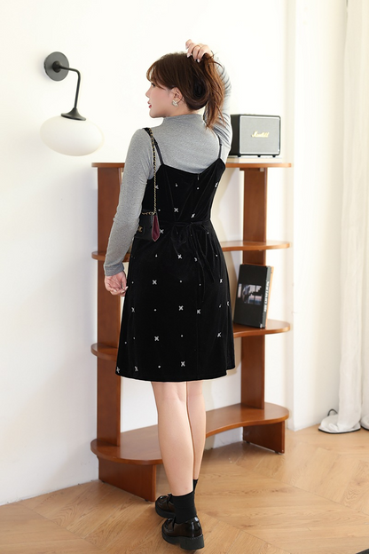 大きいサイズ レディース インナートップス+ベルベットキャミソールワンピース（ショート/ロング） LL 3L 4L 5L