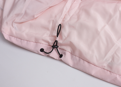 大きいサイズ レディース フード付きロゴ刺繍ワッペンミドル丈ダックダウンジャケット LL 3L