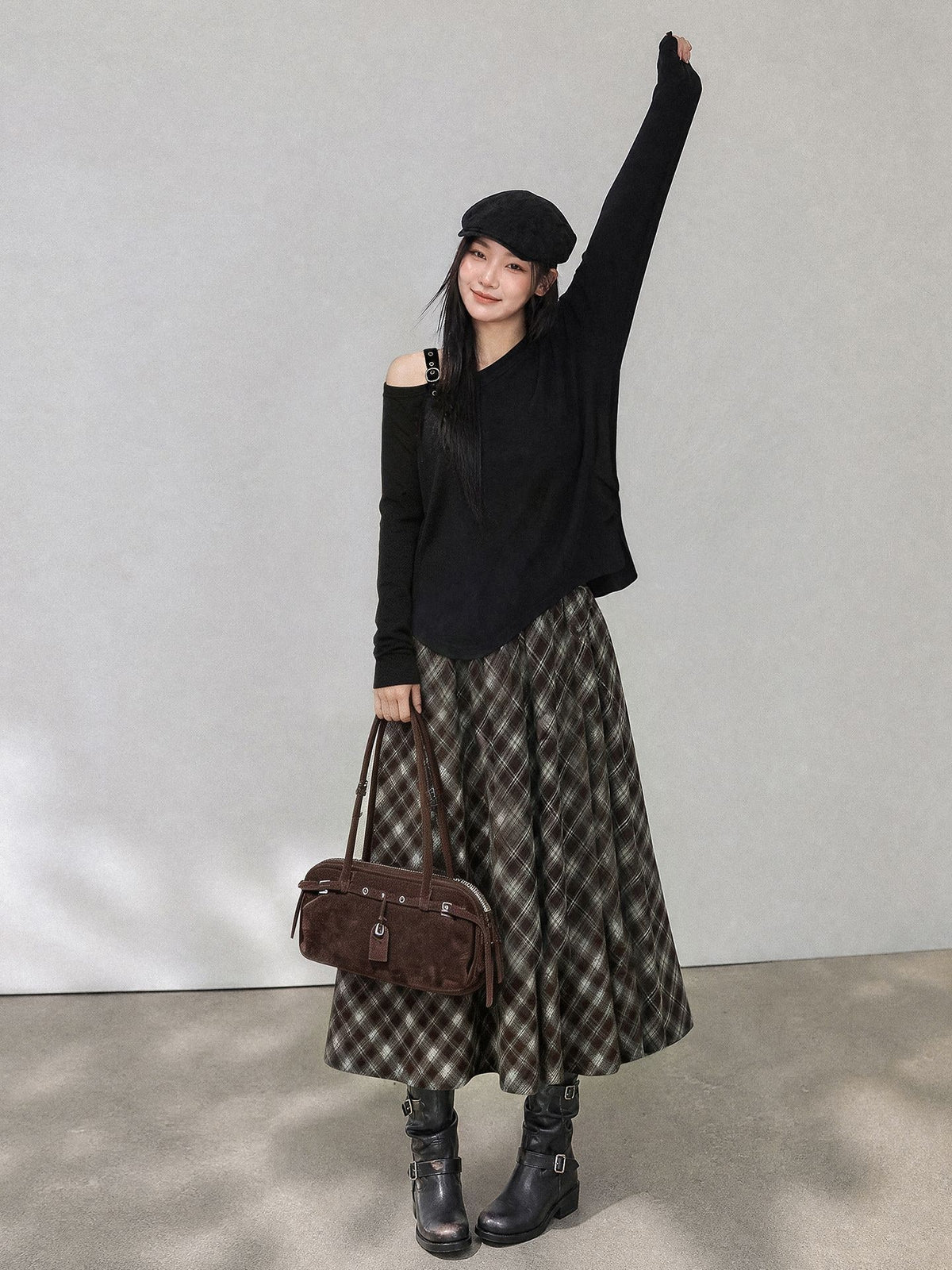 大きいサイズ レディース ワンショルダーベルトアシメトップス LL 3L 4L 5L 6L ブラック 4