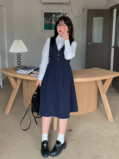 大きいサイズ レディース カレッジ風セットアップ星柄ワンピース二点セット LL 3L 4L 5L