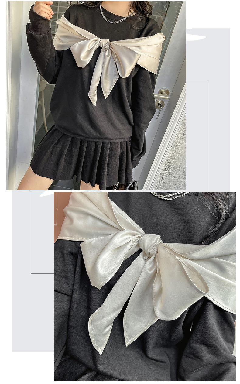 大きいサイズ レディース スカーフリボンスウェットトップス LL 3L 4L 5L