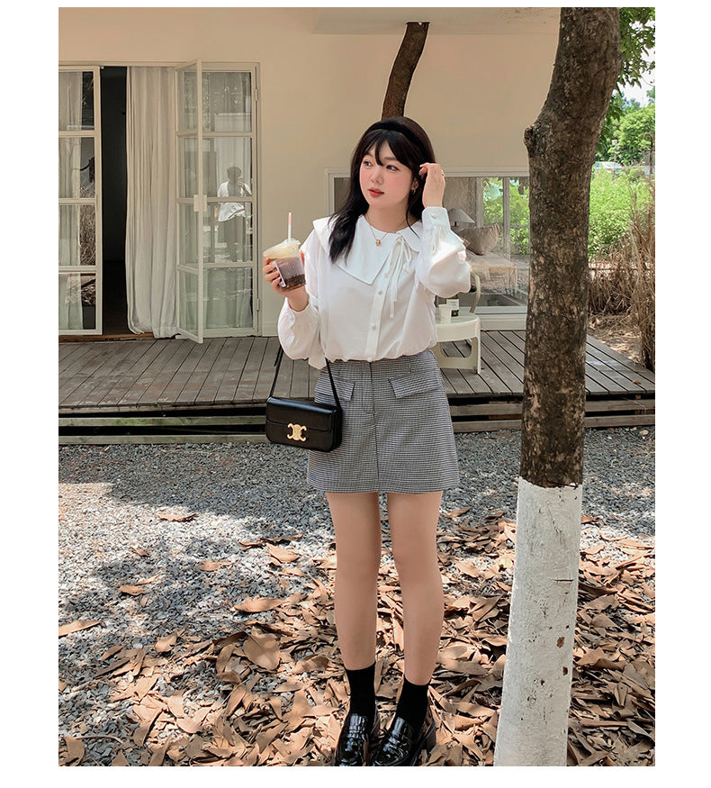 大きいサイズ レディース アシンメトリーカラーブラウス LL 3L 4L 5L