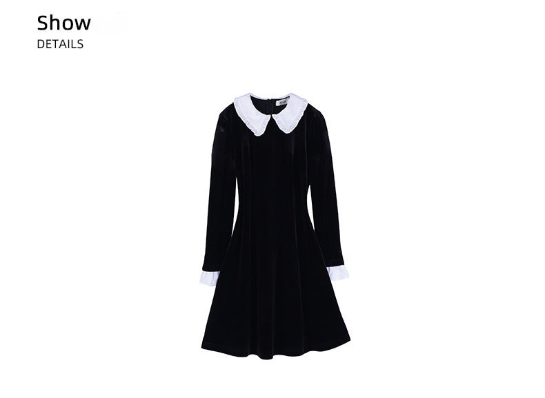 大きいサイズ レディース シックなベロアワンピース LL 3L 4L 5L