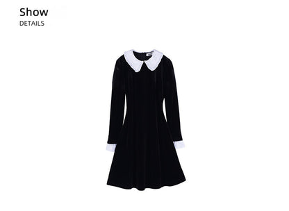 大きいサイズ レディース シックなベロアワンピース LL 3L 4L 5L