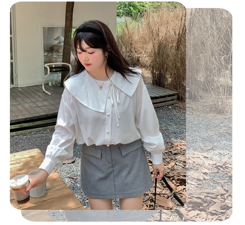 大きいサイズ レディース アシンメトリーカラーブラウス LL 3L 4L 5L