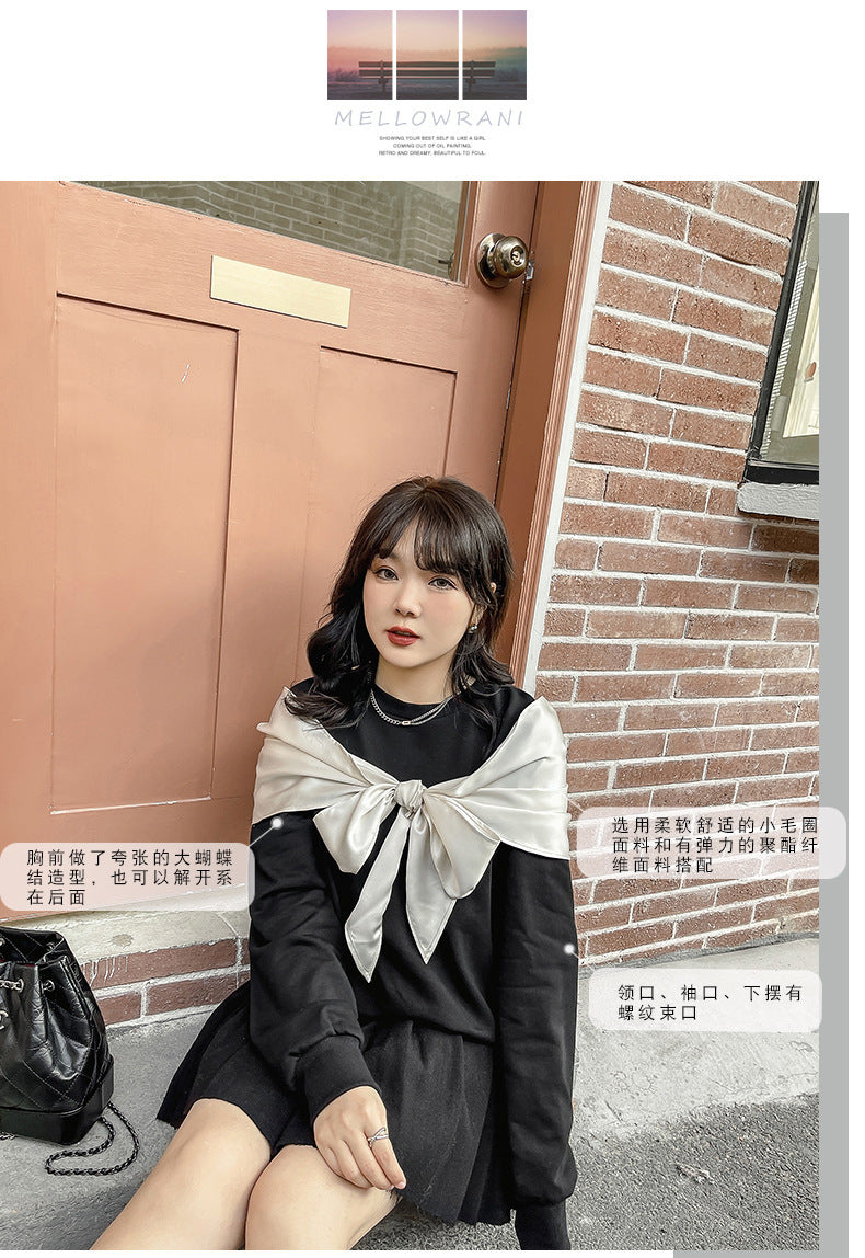 大きいサイズ レディース スカーフリボンスウェットトップス LL 3L 4L 5L