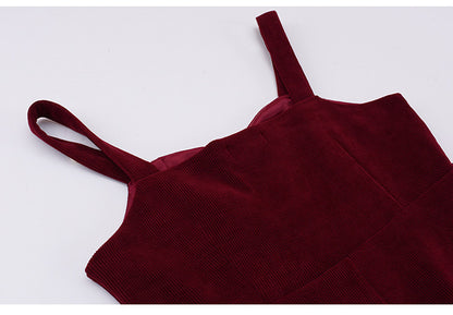 大きいサイズ レディース コーデュロイのレトロワンピース+フリルパフスリーブブラウス LL 3L 4L 5L