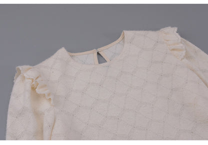 大きいサイズ レディース コーデュロイのレトロワンピース+フリルパフスリーブブラウス LL 3L 4L 5L