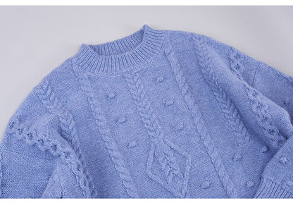 大きいサイズ レディース チュニック丈ケーブルニット LL 3L 4L 5L