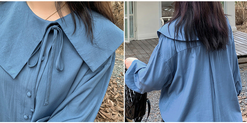 大きいサイズ レディース アシンメトリーカラーブラウス LL 3L 4L 5L