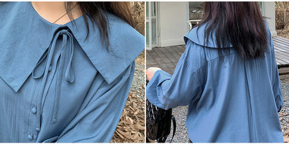 大きいサイズ レディース アシンメトリーカラーブラウス LL 3L 4L 5L