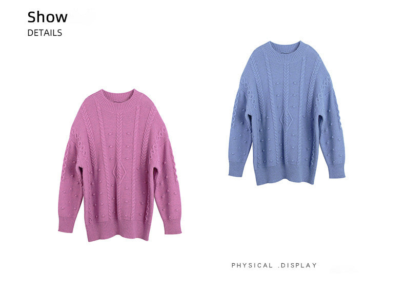 大きいサイズ レディース チュニック丈ケーブルニット LL 3L 4L 5L