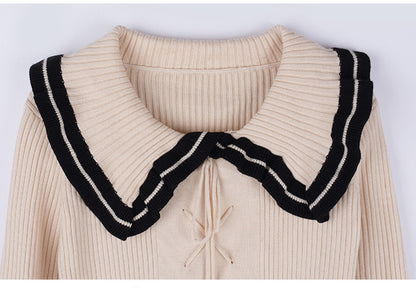 大きいサイズ レディース バイカラーのフリルカーディガン LL 3L 4L 5L