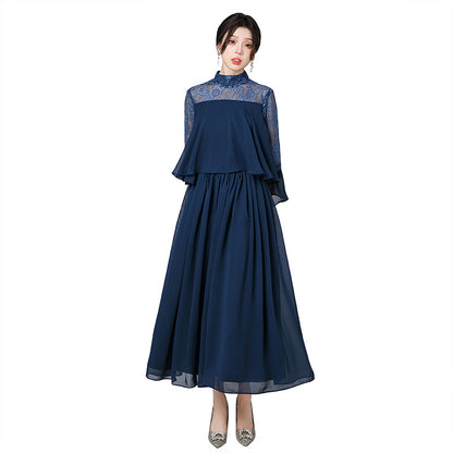 大きいサイズ レディース シフォンレースオケージョンワンピース L LL 3L 4L