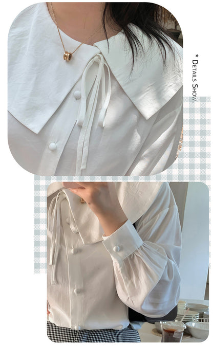 大きいサイズ レディース アシンメトリーカラーブラウス LL 3L 4L 5L