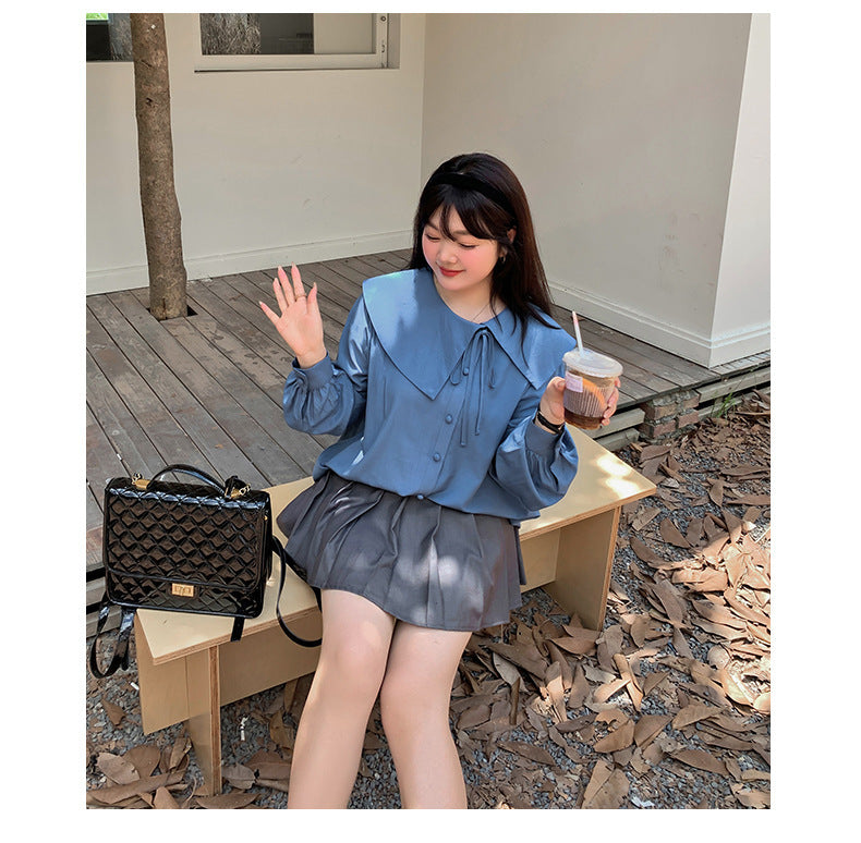 大きいサイズ レディース アシンメトリーカラーブラウス LL 3L 4L 5L