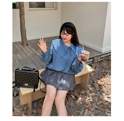 大きいサイズ レディース アシンメトリーカラーブラウス LL 3L 4L 5L