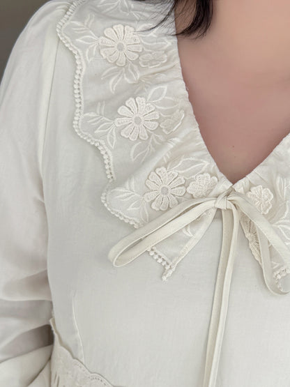 大きいサイズ レディース ジャカードレースロマンチックレトロワンピース LL 3L 4L 5L