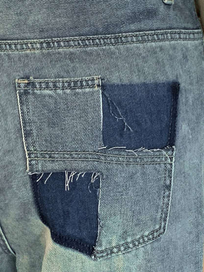 大きいサイズ レディース ビンテージスタイルのハイウエストストレートデニムパンツ LL 3L 4L 5L