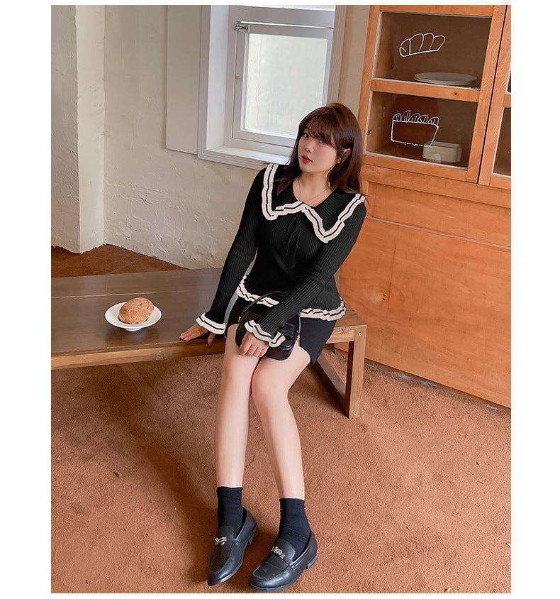 大きいサイズ レディース バイカラーのフリルカーディガン LL 3L 4L 5L