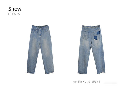 大きいサイズ レディース ビンテージスタイルのハイウエストストレートデニムパンツ LL 3L 4L 5L