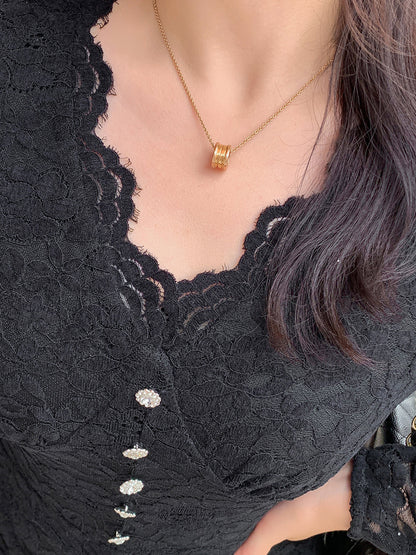 大きいサイズ レディース レースのVネックワンピース LL 3L 4L 5L