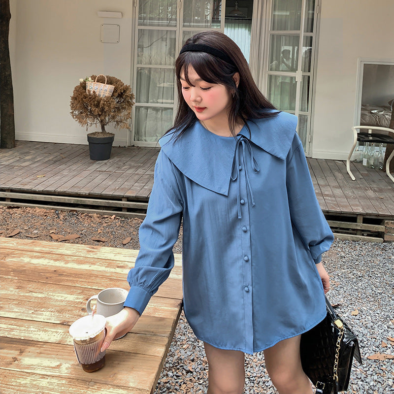 大きいサイズ レディース アシンメトリーカラーブラウス LL 3L 4L 5L