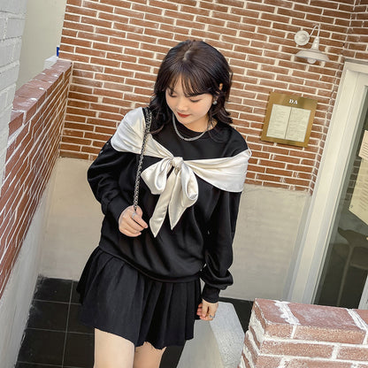 大きいサイズ レディース スカーフリボンスウェットトップス LL 3L 4L 5L