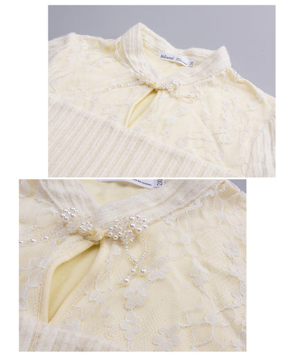 大きいサイズ レディース チャイナ風レースワンピース LL 3L 4L 5L