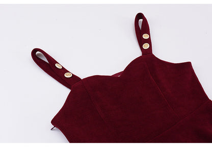 大きいサイズ レディース コーデュロイのレトロワンピース+フリルパフスリーブブラウス LL 3L 4L 5L