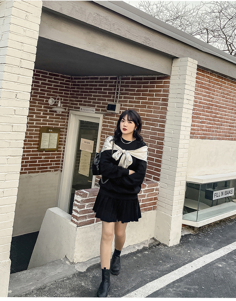 大きいサイズ レディース スカーフリボンスウェットトップス LL 3L 4L 5L