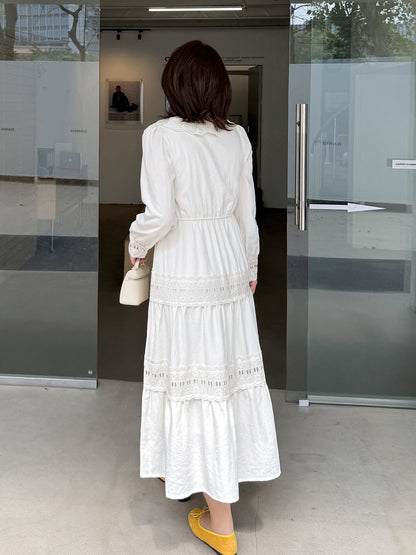 大きいサイズ レディース ジャカードレースロマンチックレトロワンピース LL 3L 4L 5L