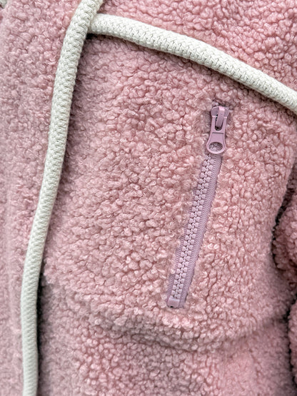 大きいサイズ レディース パイピングデザインボアフリースジャケット 3L 4L 5L